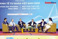 Ông Đặng Thanh Sơn, Phó chủ tịch UBND tỉnh Ninh Bình trao đổi tại Diễn đàn Kinh tế tư nhân Việt Nam 2026 (VPSF 2026) - Phiên đối thoại tỉnh Ninh Bình