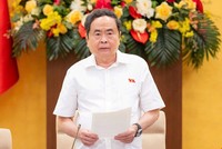 Chủ tịch Quốc hội Trần Thanh Mẫn phát biểu bế mạc phiên họp - Ảnh: QH.