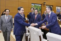 Chủ tịch Quốc hội Trần Thanh Mẫn gặp mặt lãnh đạo Bộ Ngoại giao, các đại sứ, trưởng cơ quan đại diện ngoại giao Việt Nam ở nước ngoài. Ảnh: Doãn Tấn/TTXVN