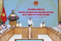 Thủ tướng Chính phủ Lê Minh Hưng chủ trì cuộc làm việc với Ngân hàng Nhà nước Việt Nam (NHNN) và hệ thống các tổ chức tín dụng - Ảnh: chinhphu.vn.