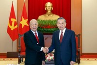 Tổng Bí thư, Chủ tịch nước Tô Lâm tiếp Thượng nghị sỹ Alberto Anaya Gutierrez, Tổng Bí thư Đảng Lao động Mexico - Ảnh: TTXVN