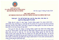 Bộ trưởng Ngô Văn Tuấn gửi thư chúc mừng 81 năm Ngày truyền thống ngành Tài chính 