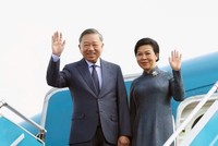Tổng Bí thư, Chủ tịch nước Tô Lâm và Phu nhân rời Hà Nội, lên đường thăm Liên bang Nga và Cộng hòa Pháp. (Ảnh: Thống Nhất/TTXVN)
