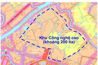 Khu Công nghệ cao Cần Thơ có quy mô diện tích 200 ha thuộc địa bàn phường Ô Môn