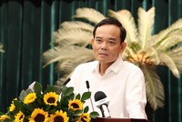 Bí thư Thành ủy TP.HCM Trần Lưu Quang phát biểu chỉ đại tại Hội nghị. Ảnh: TT