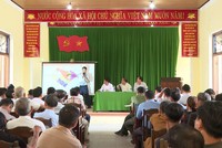 Toàn cảnh buổi đối thoại tại trụ sở UBND xã Mỹ Thuỷ. Ảnh: Trường Nhật