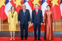 Tổng thống Panama José Raúl Mulino Quintero và Phu nhân tham dự Lễ đón do Tổng Bí thư, Chủ tịch nước Tô Lâm và Phu nhân chủ trì. Ảnh: Đức Thanh.