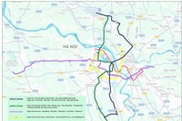 Phương án tuyến của 5 tuyến đường sắt đô thị TP. Hà Nội gồm: số 1, 2, 8, 10 và 14. 