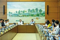 Phiên thảo luận tại tổ về kinh tế - xã hội, ngân sách, đầu tư công. Ảnh: Đức Thanh