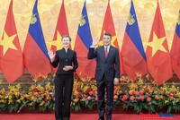 Thủ tướng Lê Minh Hưng và Thủ tướng Liechtenstein Brigitte Haas.