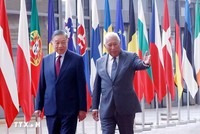 Lễ đón Tổng Bí thư, Chủ tịch nước Tô Lâm thăm chính thức Liên minh châu Âu 