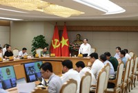 Phó Thủ tướng Thường trực Chính phủ Phạm Gia Túc chủ trì cuộc làm việc về tình hình triển khai các công trình, dự án phục vụ Hội nghị cấp cao APEC 2027 - Ảnh: chinhphu.vn