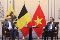 Tổng Bí thư, Chủ tịch nước Tô Lâm tiếp Bộ trưởng, Thủ hiến vùng Flanders Matthias Diependaele. (Ảnh: Thống Nhất/TTXVN)