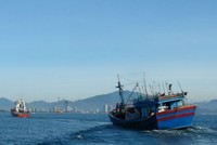 Tàu cá được lai dắt về Cảng Nha Trang