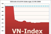 VN-Index giảm mạnh, giao dịch giảm sút