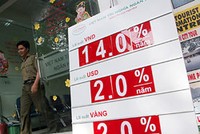 Các ngân hàng đã niêm yết mức lãi suất huy động 14% sau khi Ngân hàng Nhà nước đưa ra các biện pháp mạnh

