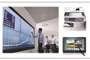 Màn hình hiển thị kỹ thuật số (LFD UD55D viền siêu mỏng để ghép tạo thành videowall), Tablet 10.1 và máy in CLX-8640ND với giải pháp SecuThru-lite và SmartThru-workflow là Top 3 sản phẩm tiêu biểu của Samsung được các ngân hàng ứng dụng nhiều nhất