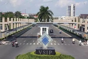 Năm 2014, tổng vốn giải ngân các dự án FDI tại VSIP đạt khoảng 300 triệu USD