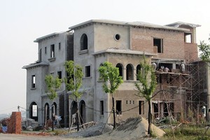 Một khu biệt thự tại Dự án Nam An Khánh đang hoàn thiện