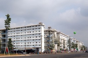 Một góc khu chung cư nhà ở xã hội Hòa Lợi, thị xã Bến Cát. Ảnh: Quách Lắm/TTXVN