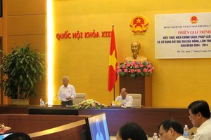 Phiên giải trình việc thực hiện chính sách, pháp luật về quản lý và sử dụng đất tại các nông, lâm trường quốc doanh 2004 – 2014 diễn ra tại Hội trường Ba Đình sáng nay (27/8)