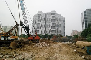 Dự án Mon City Nam Từ Liêm đang được triển khai, dự kiến hàng trăm căn hộ sẽ được chào bán ra thị trường dịp cuối năm - Ảnh: Trọng Tuyến