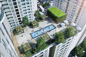 Vườn treo và đài phun nước đầu tiên tại TP. HCM cách mặt đất 80 m