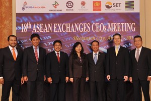 Lãnh đạo các Sở GDCK ASEAN trong cuộc họp lần thứ 18 tại TP. HCM