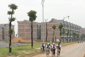 Giá biệt thự, liền kề tại một số dự án tại Hoài Đức được môi giới đẩy lên mức cao, nhưng ít có người mua. Ảnh: Dũng Minh