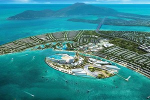 Phối cảnh tổng thể Dự án Khu đô thị The Sunrise Bay Đà Nẵng, dự án vừa tái khởi động khi về tay Novaland sau nhiều năm đình trệ