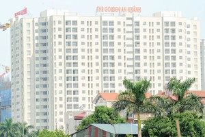Giá căn hộ tại Dự án The Golden An Khánh tăng lên 13 - 15 triệu đồng/m2 thời điểm cuối năm 2016. Ảnh: Dũng Minh