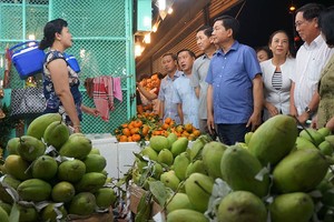 Bí thư Thăng thị sát chợ đầu mối nông sản Thủ Đức 