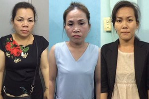 Ba nghi can tại cơ quan điều tra. Ảnh: Quốc Thắng.