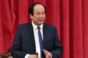 Bộ trưởng, Chủ nhiệm văn phòng Chính phủ Mai Tiến Dũng tại buổi làm việc với Bộ Xây dựng về tình hình thực hiện các nhiệm vụ do Chính phủ, Thủ tướng giao ngày 17/2 - Ảnh: VGP/Nhật Bắc