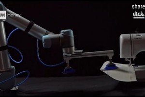 Độc đáo, robot may quần áo