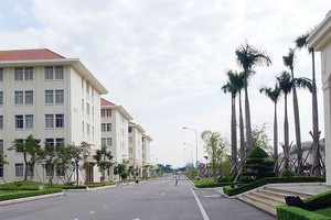 Khu nhà ở cho công nhân duy nhất đã đưa vào sử dụng tại Quảng Ninh của Công ty TNHH Texhong Ngân Long tại Khu công nghiệp Hải Yên. Ảnh: Thu Trang