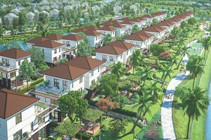 Phối cảnh khu biệt thự Valora Island nằm trong tổng thể dự án Mizuki Park của Nam Long