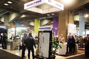 Vicostone đang đẩy mạnh phát triển thị trường Bắc Mỹ. Trong ảnh: Vicostone tham dự triển lãm Silim 2017 tại Canada