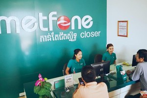 Thương hiệu Metfone của Viettel tại Campuchia. Ảnh: Hữu Tuấn