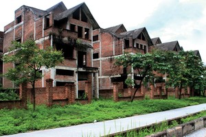 Nhiều căn biệt thư, liền kề tại Khu đô thị Phú Thịnh đang bị bỏ hoang. Ảnh: Nguyễn Thành