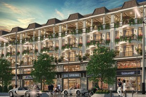 Một góc nhà phố thương mại Khu đô thị Vạn Phúc, với mặt tiền rộng 7 m, kết hợp linh hoạt giữa việc ở và kinh doanh