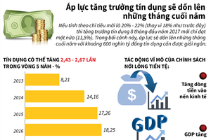 [Infographic] Áp lực tăng trưởng tín dụng dồn lên những tháng cuối năm