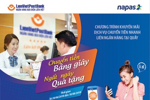 “Chuyển tiền bằng giây - ngất ngây quà tặng” cùng LienVietPostBank
