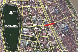 Vạch đỏ trong ảnh là tuyến đường hầm Hà Nội dự kiến đầu tư xây dựng