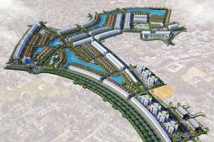 Mô hình Dự án Khu đô thị Nam Minh Phương của Licogi 14 đang bị chậm tiến độ.