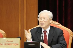 Tổng Bí thư, Chủ tịch nước Nguyễn Phú Trọng chủ trì và phát biểu khai mạc Hội nghị.
(Ảnh: Trí Dũng)