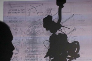 Bản đồ khu đô thị mới Thủ Thiêm. (ảnh Lê Toàn)