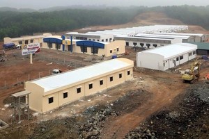 Một phần hạ tầng Khu nông nghiệp ứng dụng công nghệ cao cấp tỉnh về thủy sản tại huyện Đầm Hà tại thời điểm đầu năm 2019. Ảnh: Việt Hoa.