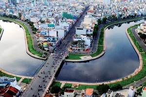 Kênh Nhiêu Lộc - Thị Ngè nhìn từ trên cao. Ảnh: Lê Toàn