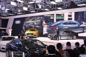 Gian hàng trung bày Audi thu hút được sự chú ý của nhiều khách hàng tại kỳ triển lãm 2018